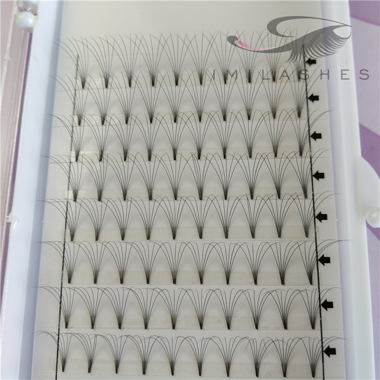 China wholesale mega volume eyelash extensions 6d premade fans lashes-V